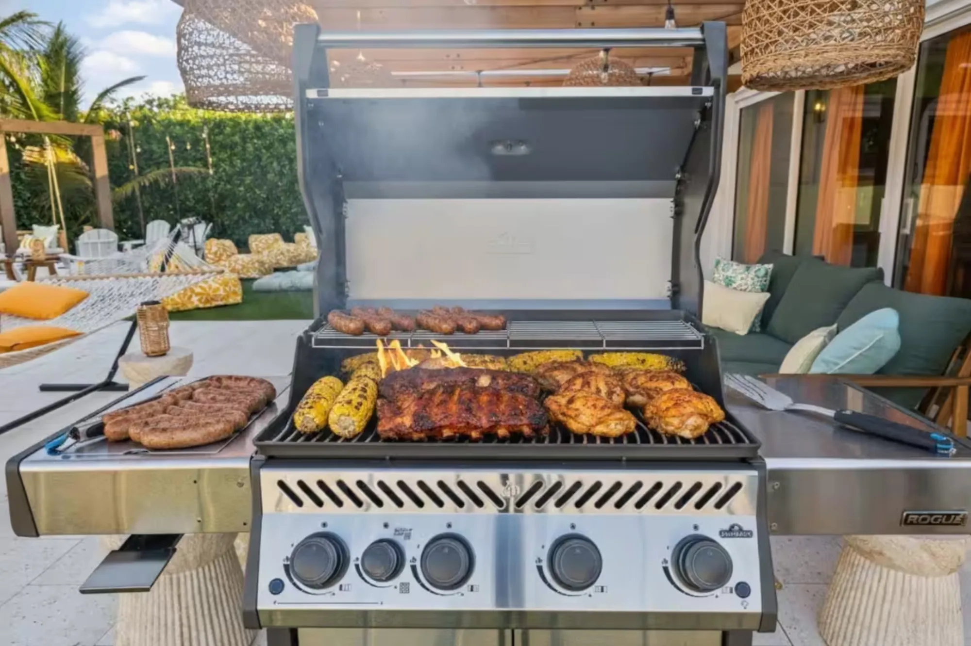 Outdoor BBQ grill station