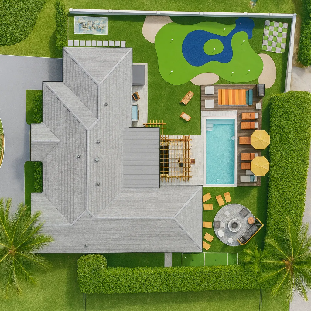 Aerial backyard overview