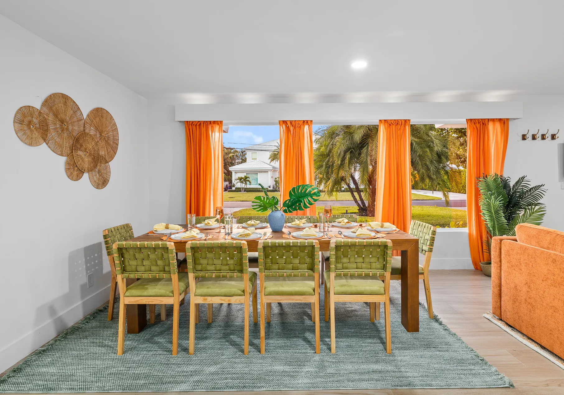 Dining table set for a group