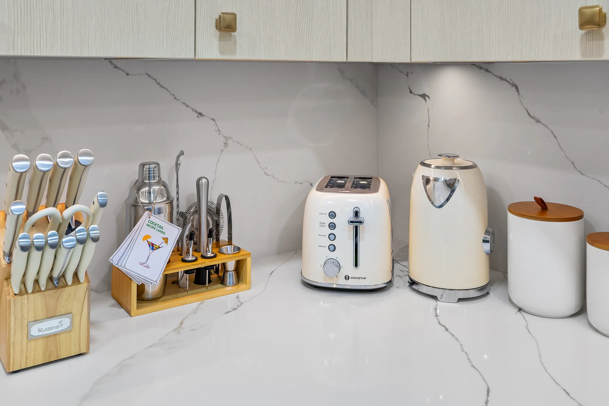 Kitchen bar stools and coffee station
