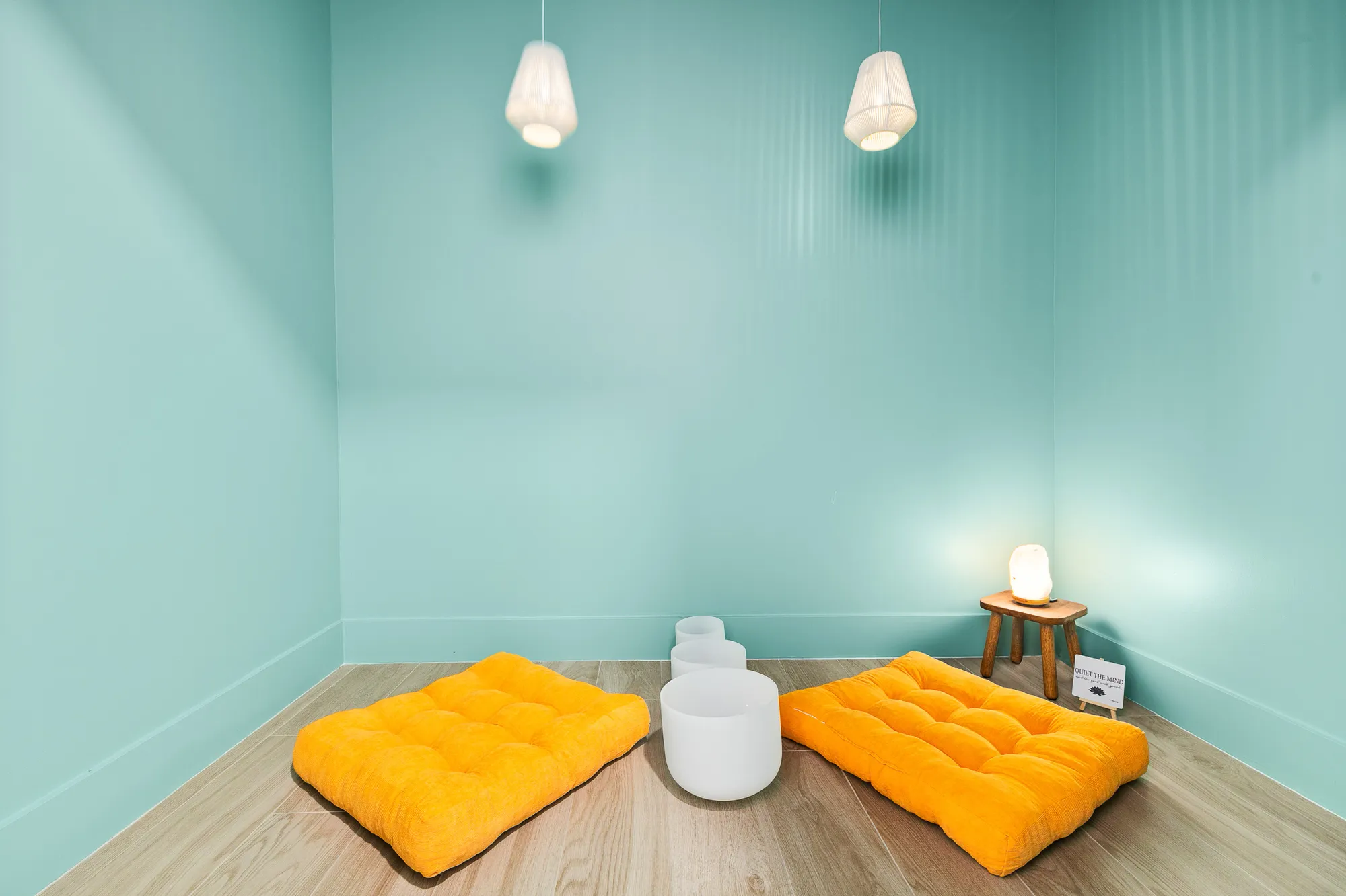Zen meditation room with cushions