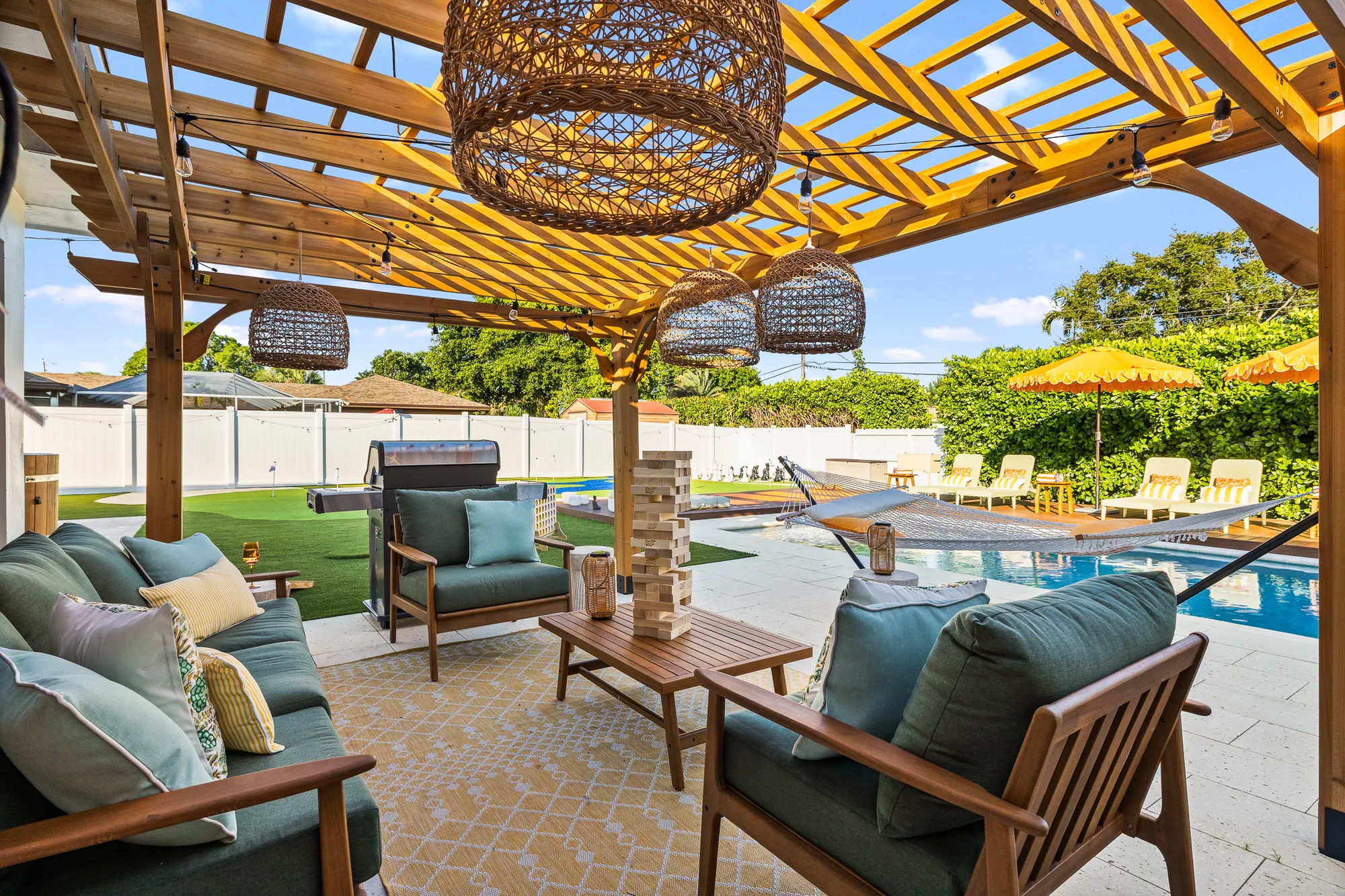 Patio and backyard